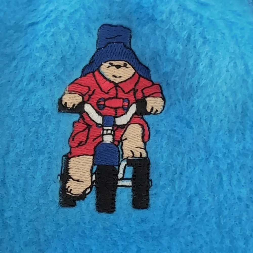 Vintage Children's Size 3T Paddington Bear Blue Footed Zip Up Pajamas